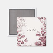Aimant de feuilles rouges modernes (Recto/Verso)