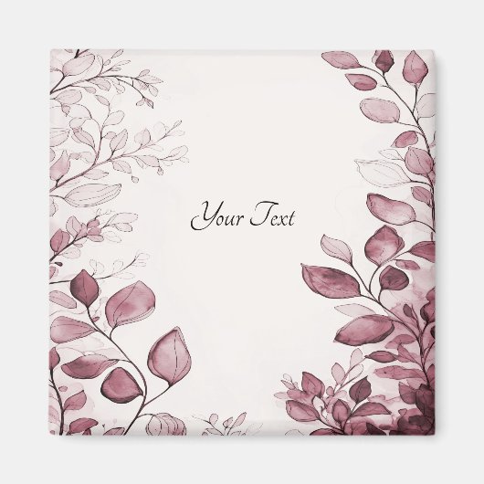 Aimant de feuilles rouges modernes (Devant)