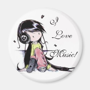 Aimant de fille de musique