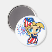 Aimant de fillette Hula (Recto/Verso)