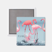 Aimant de Flamant rose tropical (Recto/Verso)