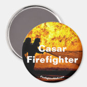 Aimant de flamme Casar Firefighter (Recto/Verso)