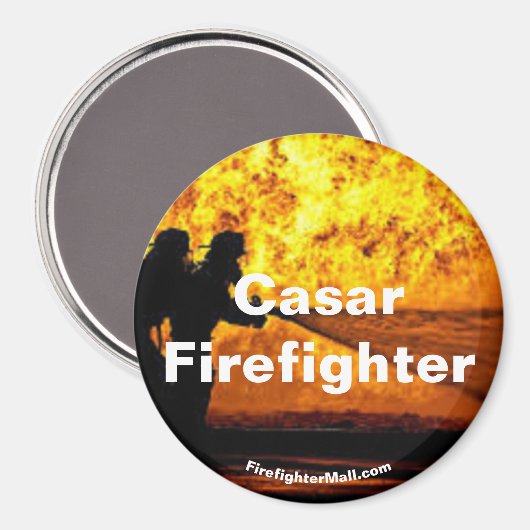 Aimant de flamme Casar Firefighter (Recto/Verso)