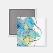 aimant de fleur aquarelle (Recto/Verso)