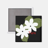 Aimant de fleurs tiare tahitienne (Recto/Verso)