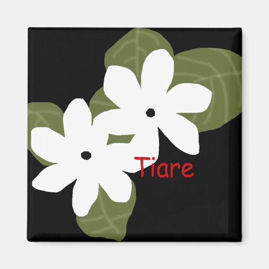 Aimant de fleurs tiare tahitienne (Devant)