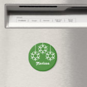 Aimant de flocons de neige en chute, vert brillant (In Situ (Lave-vaisselle))