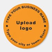 Aimant de forme ronde orange de marque commerciale (Devant)