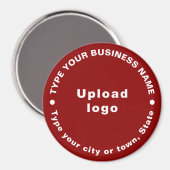 Aimant de forme ronde rouge de marque commerciale (Recto/Verso)