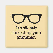 Aimant de frigo drôle avec lunettes de professeur  (Devant)