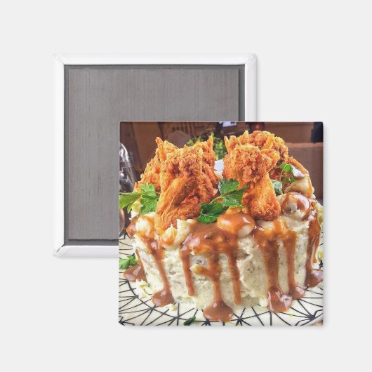 Aimant de gâteau au dîner de poulet (Recto/Verso)