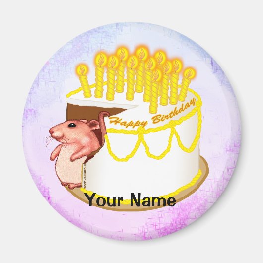 Aimant de gâteau d'anniversaire de la souris (Devant)