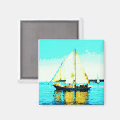 aimant de goélette à voile (Recto/Verso)