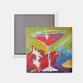 Aimant de grenade rouge et cosmo (Recto/Verso)