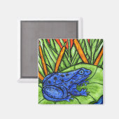 Aimant de grenouille bleu Pois0n (Recto/Verso)