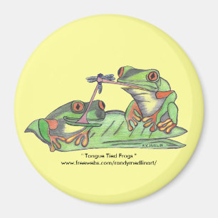 Aimant de grenouilles attaché par langue