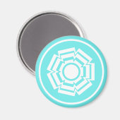 Aimant de Groove floral, Turquoise (Recto/Verso)