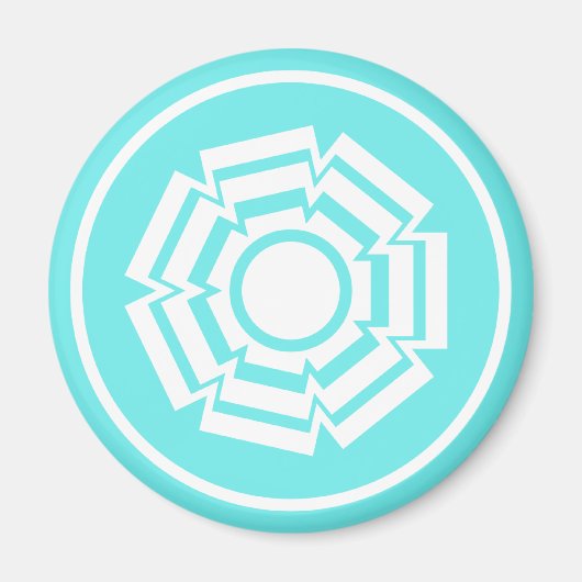 Aimant de Groove floral, Turquoise (Devant)