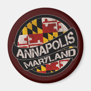 Aimant de grunge du drapeau du Maryland d'Annapoli