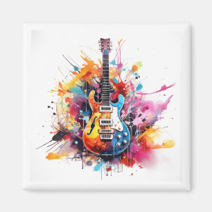 aimant de guitare électrique aquarelle