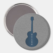 Aimant de guitare rayé, bleu foncé (Recto/Verso)