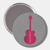 Aimant de guitare rayé, rose chaud (Recto/Verso)