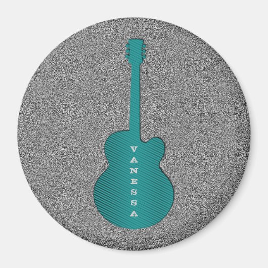 Aimant de guitare rayé, Turquoise (Devant)