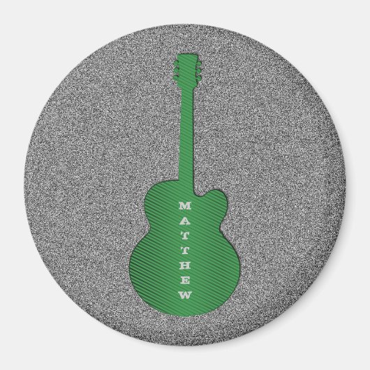 Aimant de guitare rayé, vert (Devant)