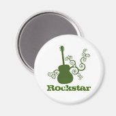 Aimant de guitare Rockstar, vert (Recto/Verso)