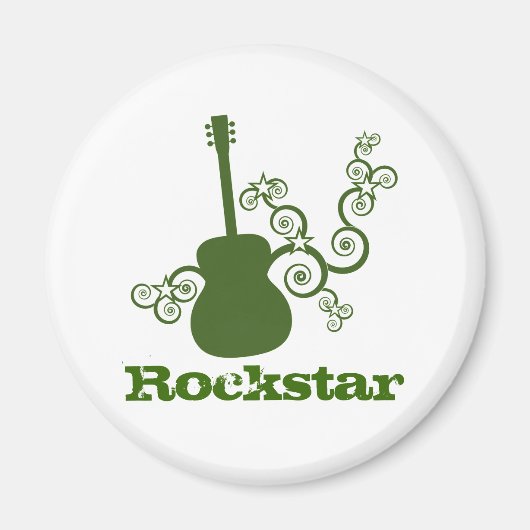 Aimant de guitare Rockstar, vert (Devant)
