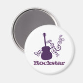 Aimant de guitare Rockstar, violet (Recto/Verso)