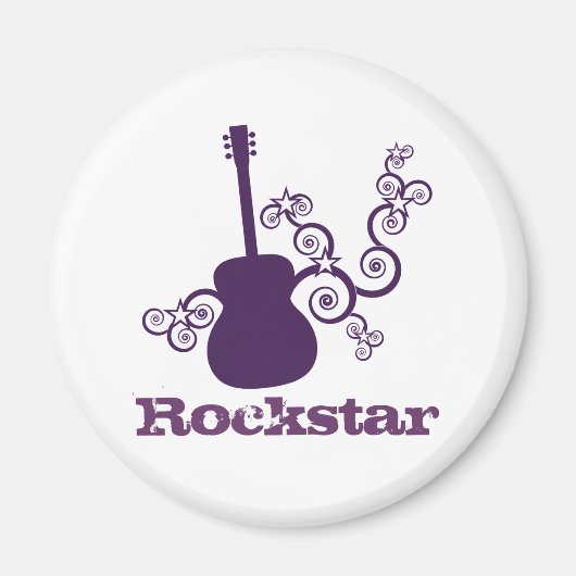 Aimant de guitare Rockstar, violet (Devant)