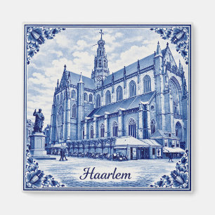 aimant de Haarlem église style Delft Blue