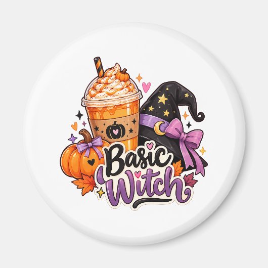 Aimant de Halloween Mignon Sorcière de Base (Devant)