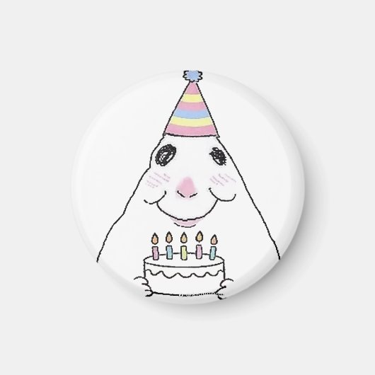 Aimant de hamster drôle d'anniversaire (Devant)