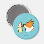 Aimant de hanche à ananas Corgi (Recto/Verso)