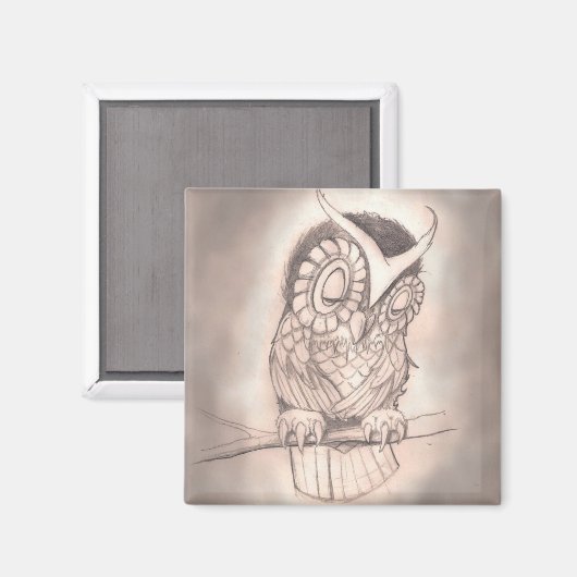 Aimant de hibou endormi (Recto/Verso)