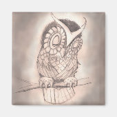 Aimant de hibou endormi (Devant)