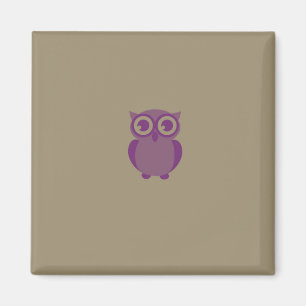 Aimant de hibou mauve