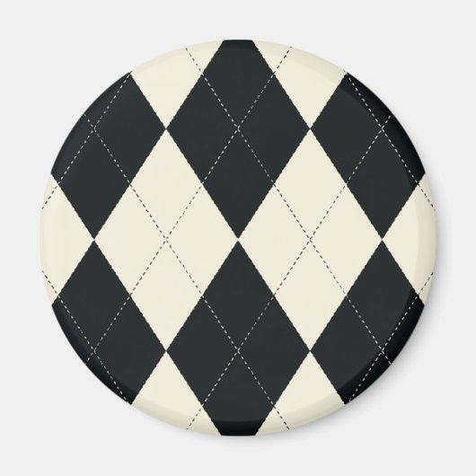 Aimant de Jacquard noir et blanc (Devant)