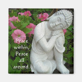 Aimant de jardin Bouddha paisible – Texte Zen modi (Devant)