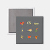 Aimant de jardin gris foncé moderne (Recto/Verso)