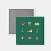 Aimant de jardin vert foncé moderne (Recto/Verso)