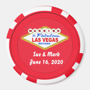 Aimant de jeton de poker marié à Las Vegas
