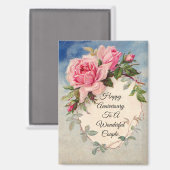 Aimant de Jubilé de Roses Adorables (Recto/Verso)