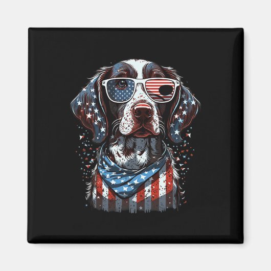 Aimant De Juillet Patriotique Allemand Raccourci Pointer  (Devant)