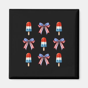 Aimant De Juillet Popsicle Bows Coquette Drapeau Américai