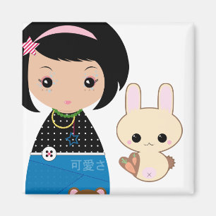 Aimant de Kawaii Kokeshi