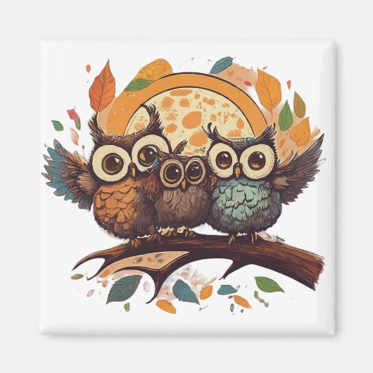 Aimant de la branche de hibou (Devant)