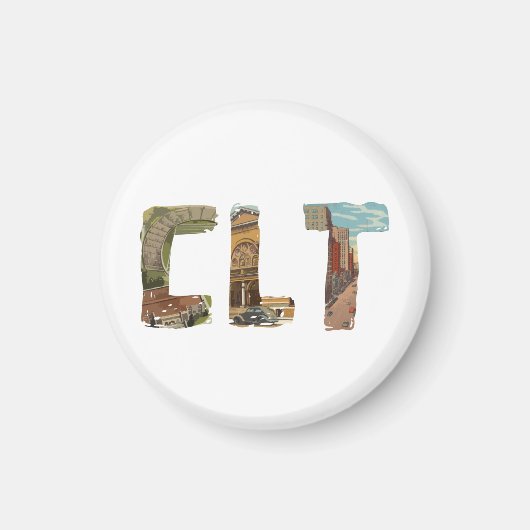 aimant de la Caroline du Nord CLT Charlotte (Devant)